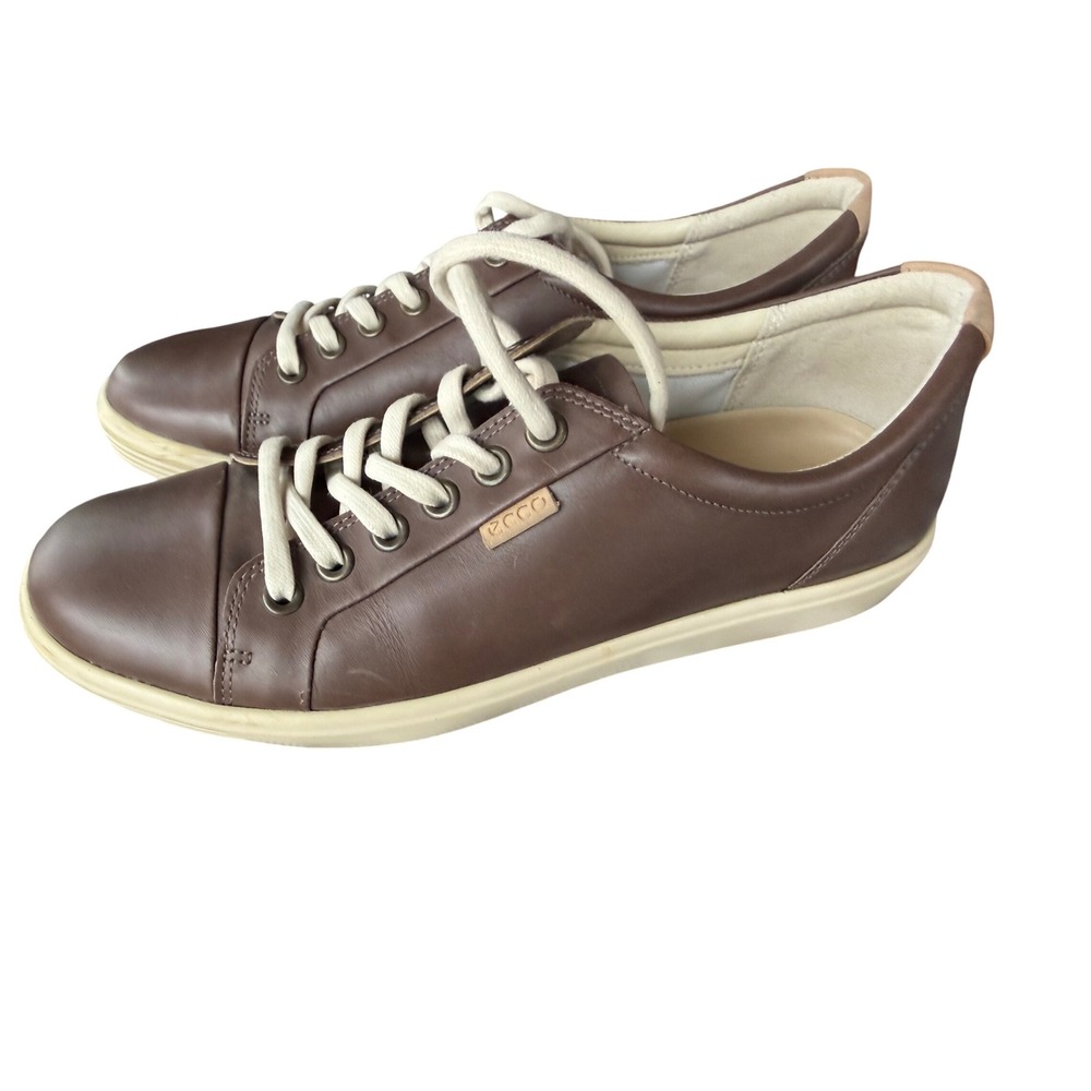 ECCO Soft 7 Womens Brown Leather Low Top Sneakers Mahogany Size 38 US 7-7.5